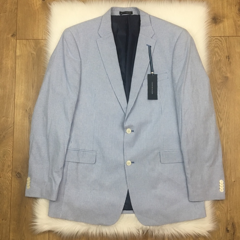 Tommy Hilfiger Men’s Sport Coat Blue/White 42L